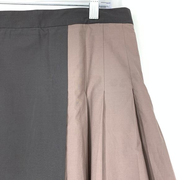 FABIANA FILIPPI Skirt Women's Size L Colorblock Pleated A-Line Gray Pink - Picture 3 of 8